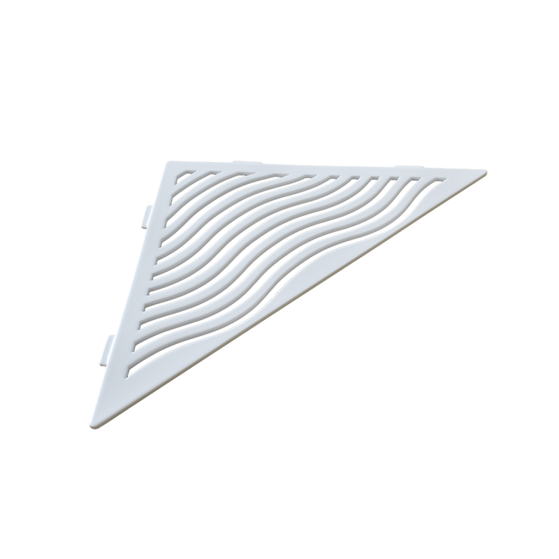 Corner Shelf - Wave Triangle - White