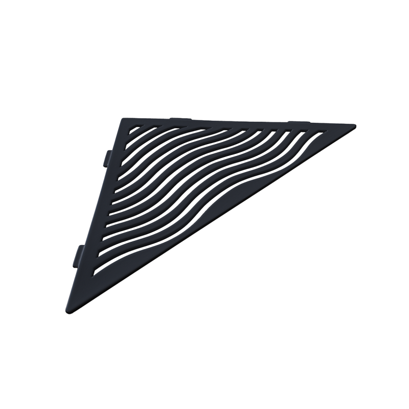 Corner Shelf - Wave Triangle - Black